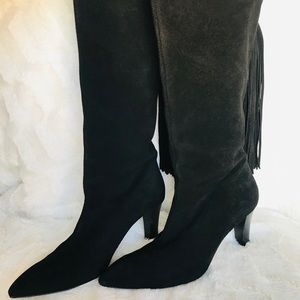 Zara Tall Suede Tassel Boots